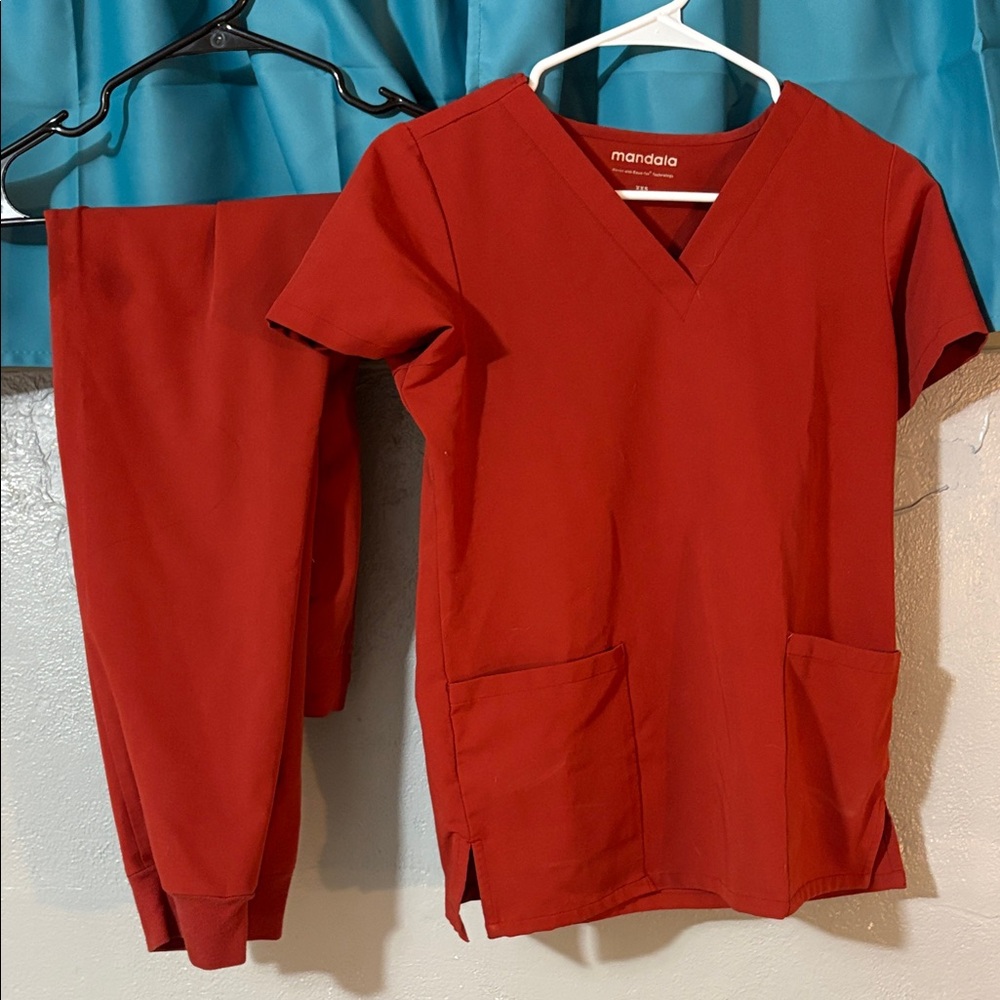 Mandala Women's Red Scrub Set
